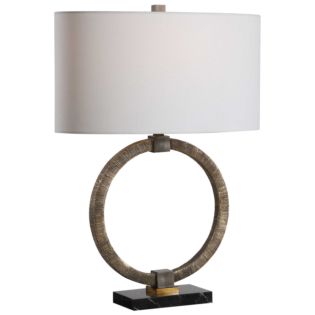 Relic Table Lamp in Antique Gold and Dark Bronze
