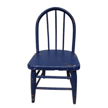 Load image into Gallery viewer, Vintage Blue Wooden Windsor Child&#39;s Chair
