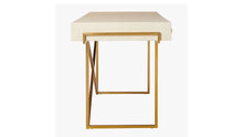 Load image into Gallery viewer, Avalon Ivory Faux Shagreen Desk
