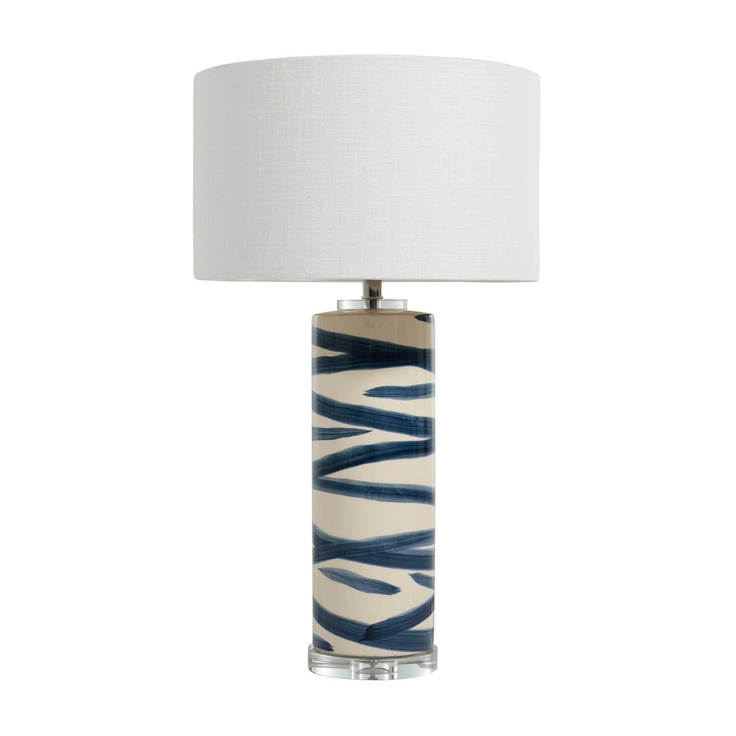 Hand Painted Blue & White Classic Column Lamp