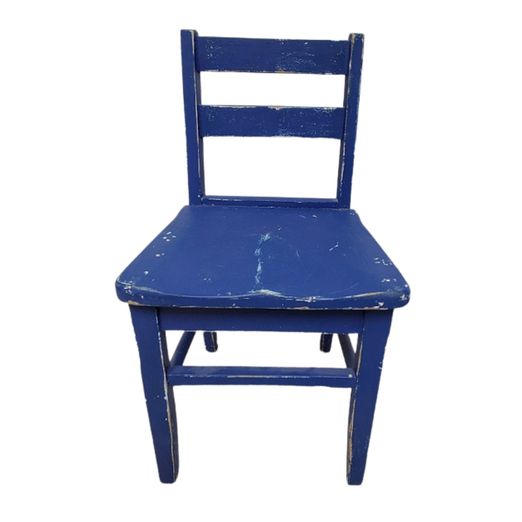Vintage Blue Wooden Child's Chair