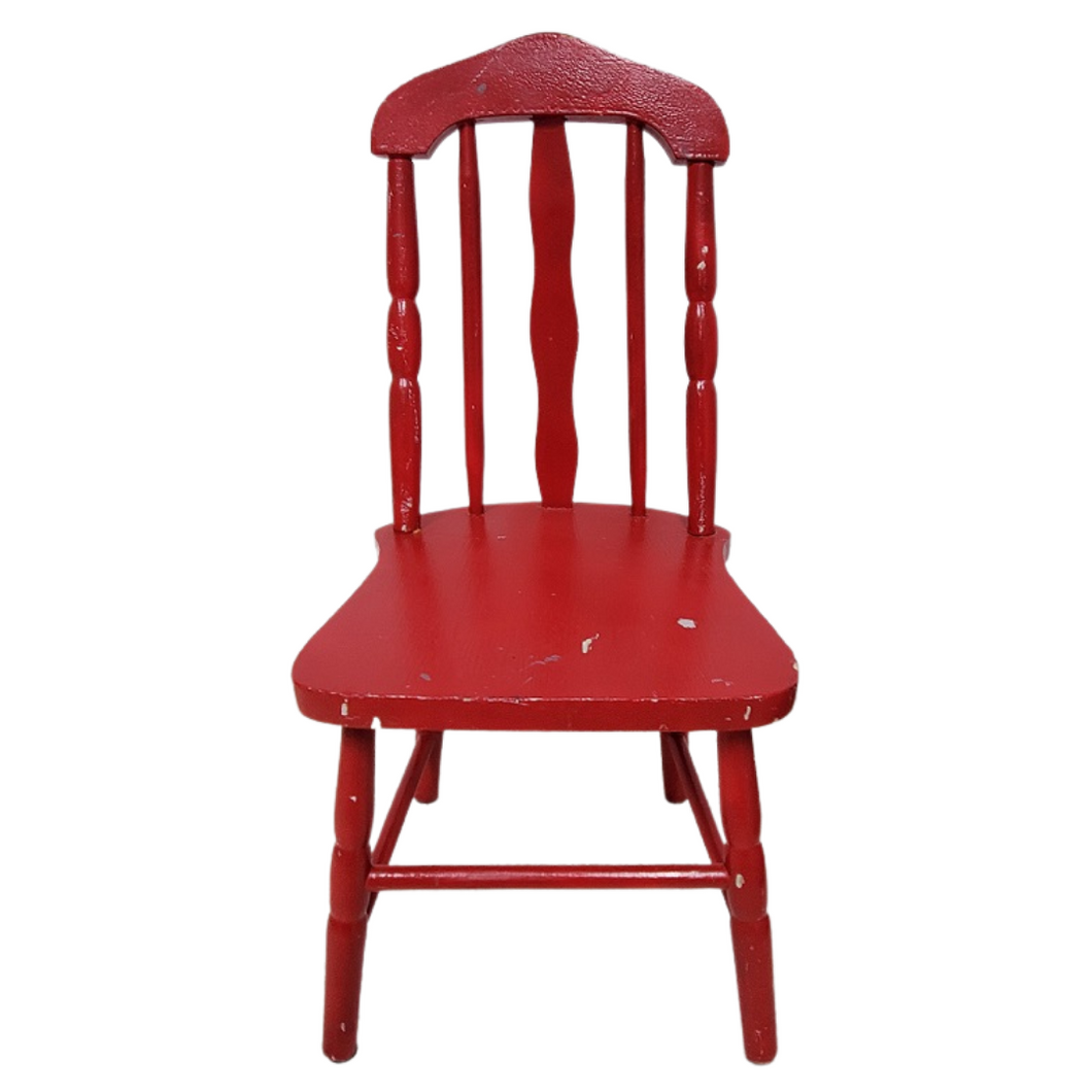 Vintage Red Wooden Child's Chair